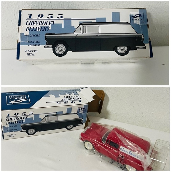 1955 Chevrolet Sedan Delivery - First in Appearance and  Liberty 1955 Chevy Sedan Delivery Exxon Travel Club Die Cast 30 Years Vintage